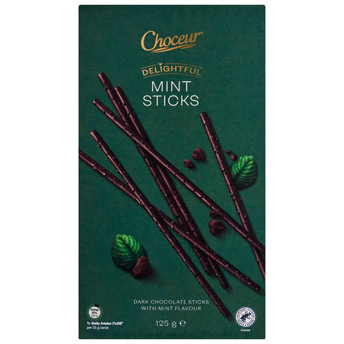 Front shot 2, Fine Chocolate Sticks Mint 125g