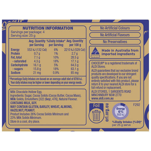 Nutrients 1, Hollow Egg 100g