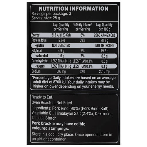 Nutrients 1, Himalayan Salt Pork Crackle 75g