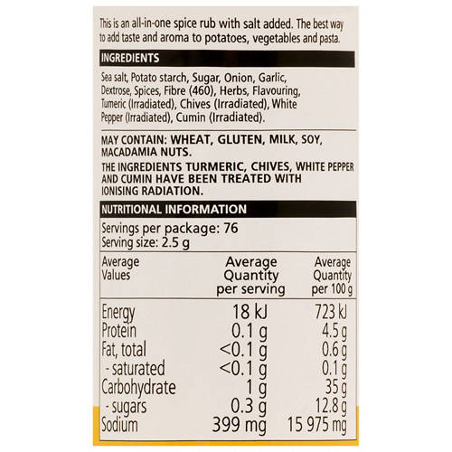 Ingredients 1, Potato Spice Seasoning 190g