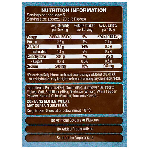 Nutrients 1, Hash Brown Rings with Onion 600g