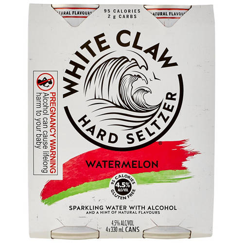 Front shot 2, Watermelon Seltzer 4 Pack 330ml