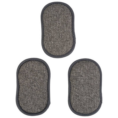 Front shot 2, Microfibre Sponge with Scourer 3 Pack