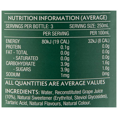 Nutrients 1, Grape Sparkler 750mL