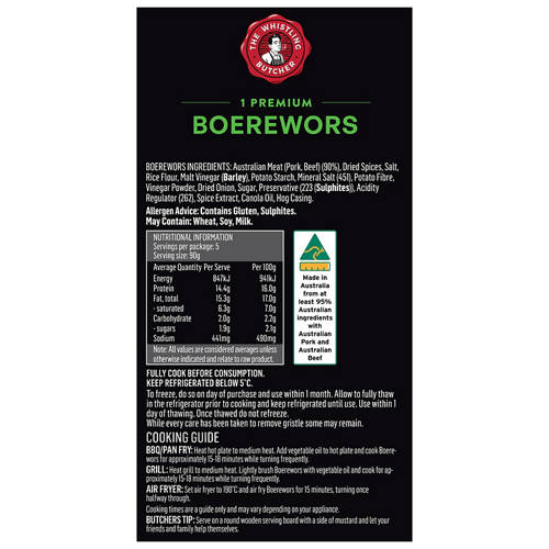 Nutrients 1, Boerewors 450g
