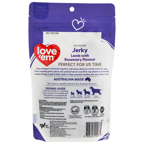 Front shot 2, Lamb & Rosemary Jerky 200g