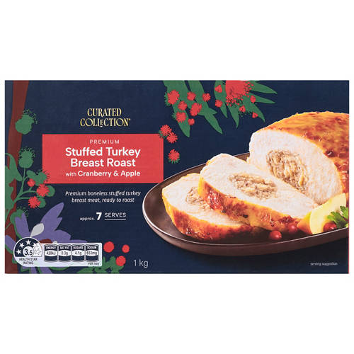 Front shot 2, Stuffed Turkey Breast Roast with Cranberry and Apple 1kg