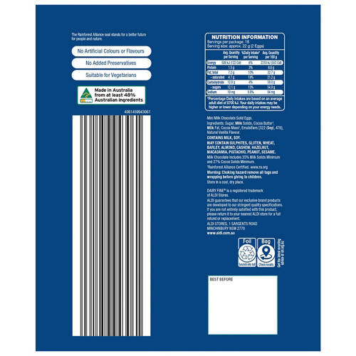 Front shot 2, Solid Milk Chocolate Eggs 400g