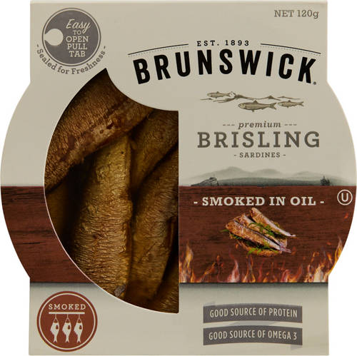 Front shot 2, Smoked Brisling Sardines 120g