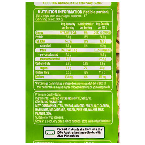 Nutrients 1, Pistachios Roasted & Salted 1kg