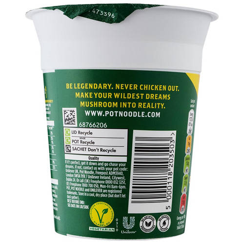 Front shot 3, Chicken & Mushroom Flavoured Pot Noodle 90g