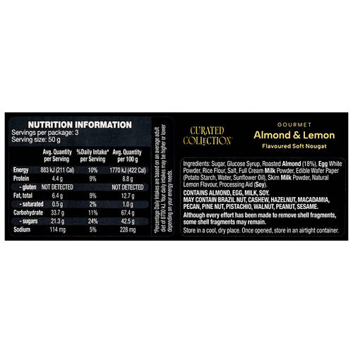 Nutrients 1, Gourmet Soft Nougat Almond and Lemon 150g