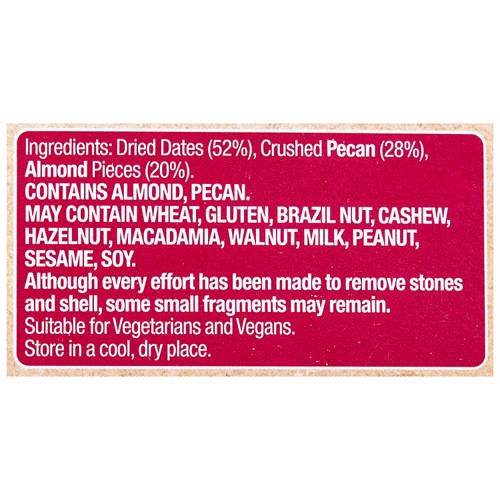 Front shot 4, Date, Pecan & Almond Paleo Bar 175g