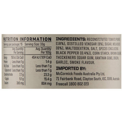 Nutrients 1, BBQ Sauce Original 510g