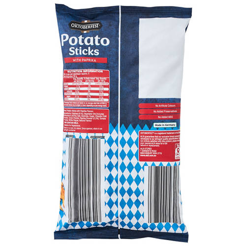Front shot 2, Potato Sticks Mild Paprika 125g