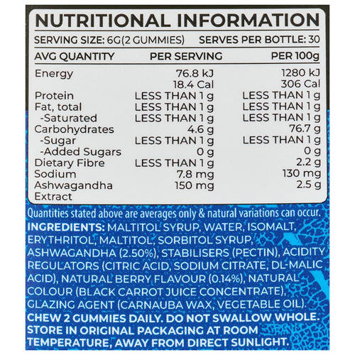 Nutrients 1, Ashwagandha Gummies 60 Pack