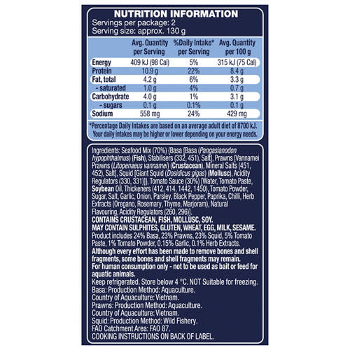 Nutrients 1, Marinara Mix with Tomato Sauce 260g