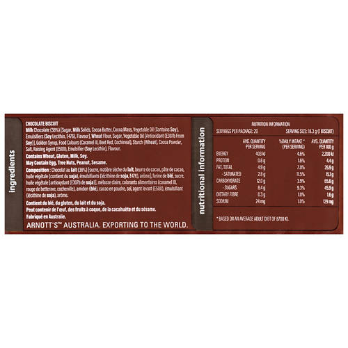 Ingredients 1, Tim Tam Value Pack 365g