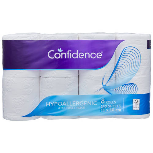 Toilet Tissue Hypoallergenic 4 Ply 8 Pack