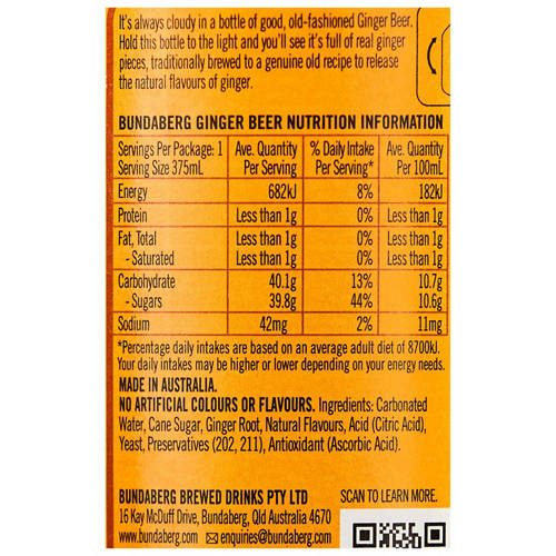 Nutrients 1, Ginger Beer 4 Pack 375ml