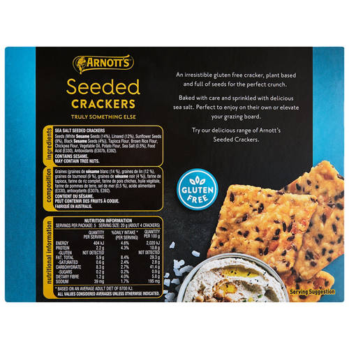 Front shot 3, Seeded Crackers Sea Salt 100g