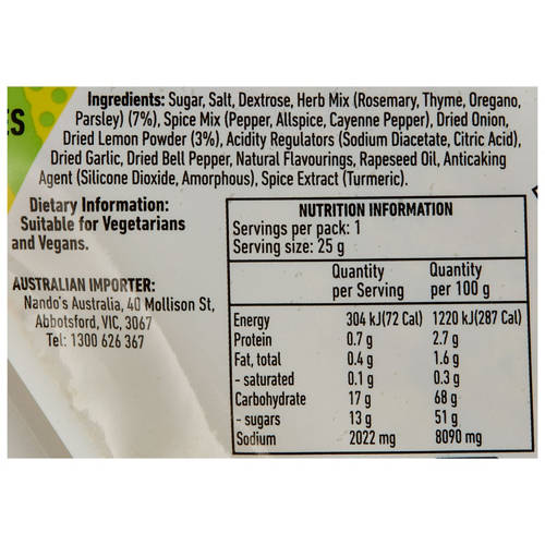Nutrients 1, Lemon & Herb Peri Peri Rubs 25g