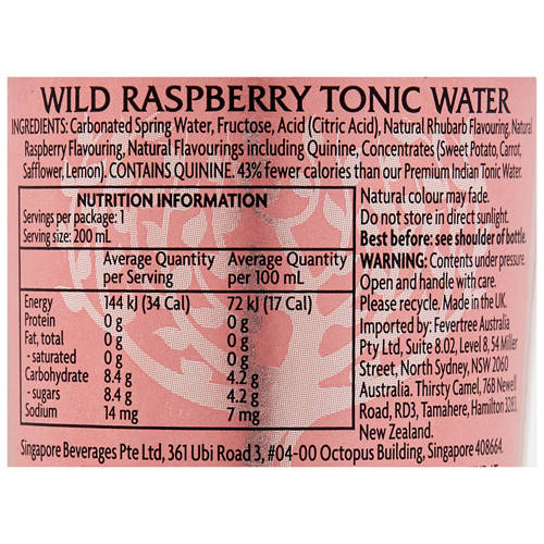Nutrients 1, Wild Raspberry Tonic 4 Pack 200ml