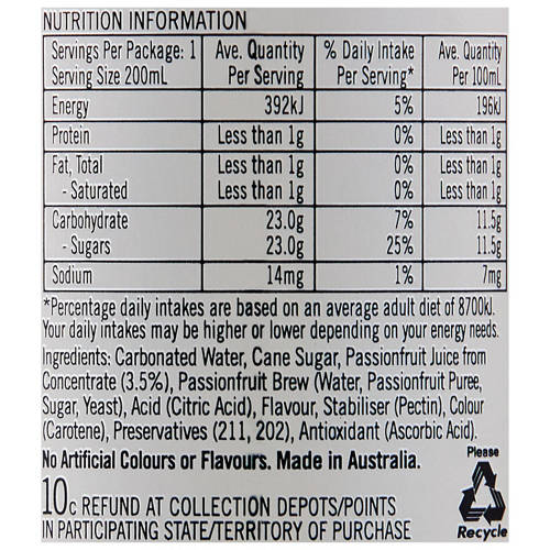 Nutrients 1, Passionfruit Mini Cans 6 Pack 200ml