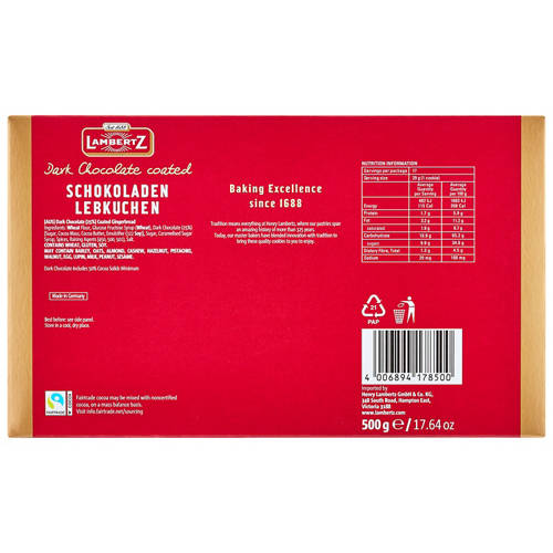 Front shot 3, Hearts & Stars Shaped Gingerbread Dark Chocolate 500g