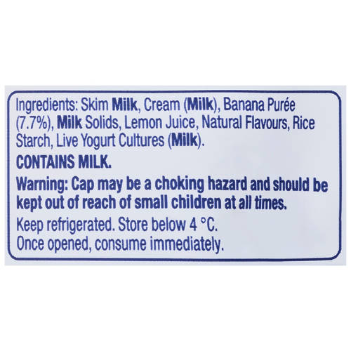 Ingredients 1, No Added Sugar Banana Yogurt Pouch 110g