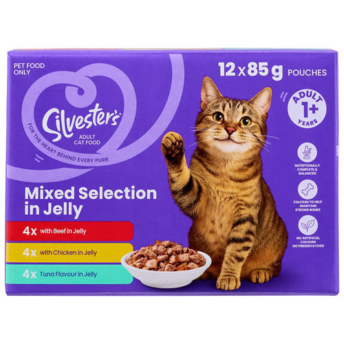 Front shot 2, Cat Food Pouches Mixed Selection in Jelly 12 Pack 85g