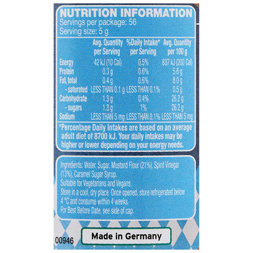 Nutrients 1, German Style Sweet Bavarian Mustard 280g
