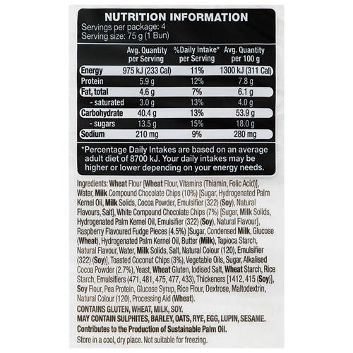 Nutrients 1, Rocky Road Hot Cross Buns 4 Pack 300g