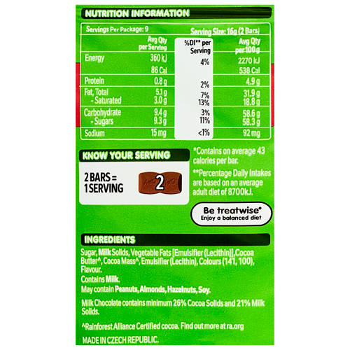 Nutrients 1, Aero Mini Mint Bars 18pk