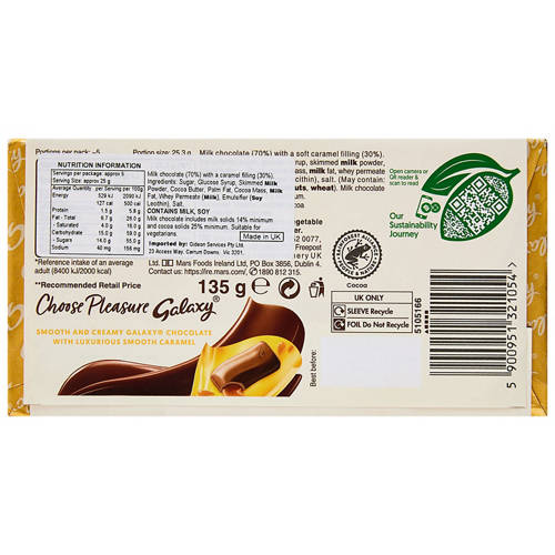 Front shot 2, Chocolate Blocks Smooth Caramel 135g