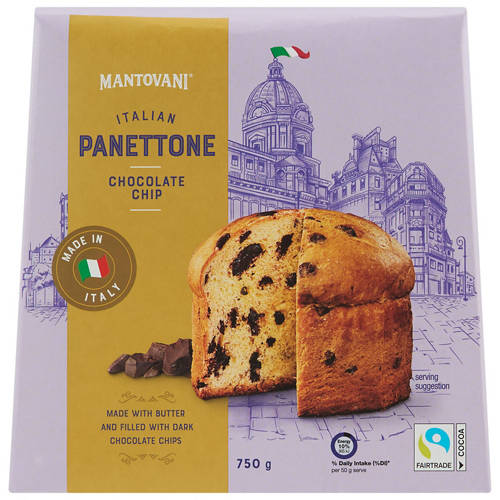 Front shot 2, Choc Chip Panettone 750g