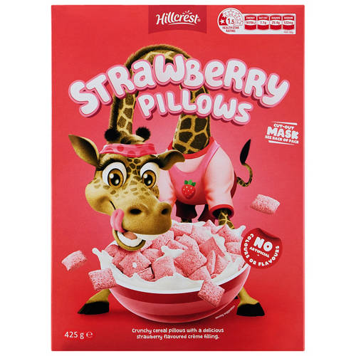 Front shot 2, Strawberry Flavoured Pillow Cereal 425g