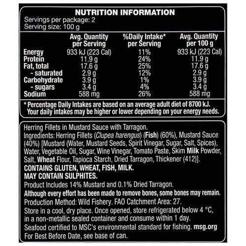 Nutrients 1, Herring Fillets in Mustard Sauce 200g