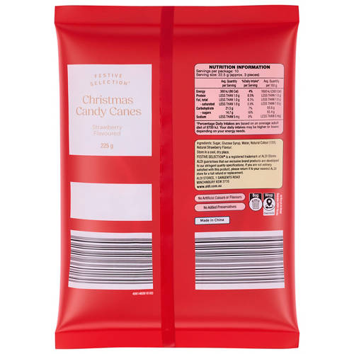 Front shot 2, Candy Canes Strawberry 225g