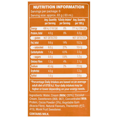Nutrients 1, No Added Sugar Frozen Dessert Choc 6pk 378ml
