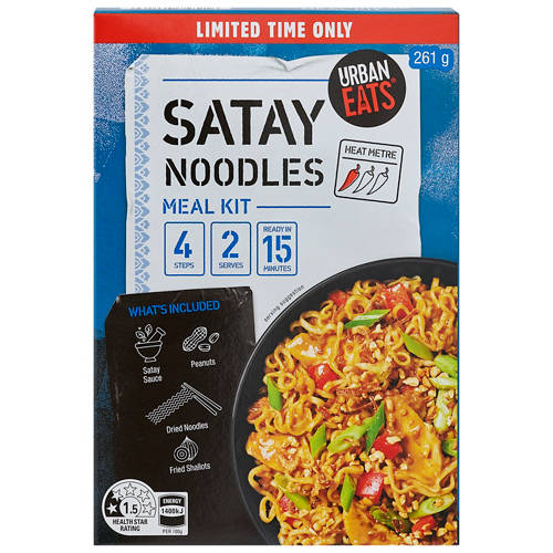 Front shot 2, Asian Meal Kit Satay Noodles 261g