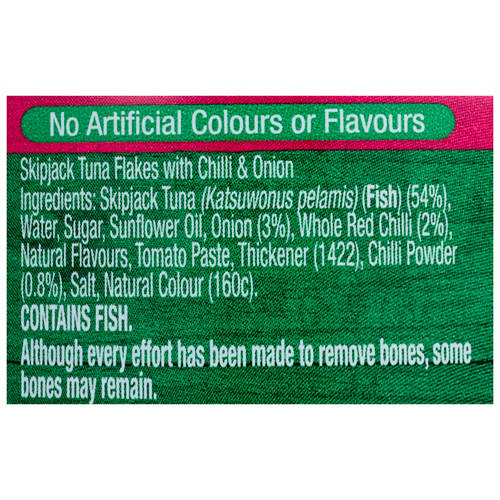 Ingredients 1, Sweet Chilli & Onion Tuna 95g