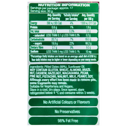 Nutrients 1, Pitted Dates 500g