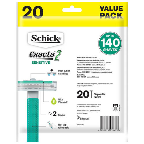 Front shot 2, Exacta 2 Disposable Razors 20pk
