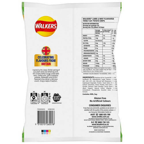 Front shot 2, Crisps Lamb & Mint 150g