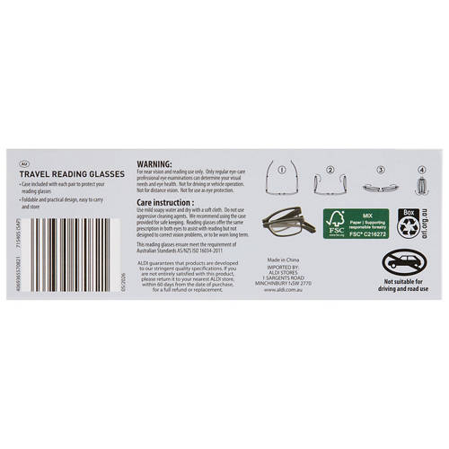 Front shot 5, Adult's Travel Reading Glasses