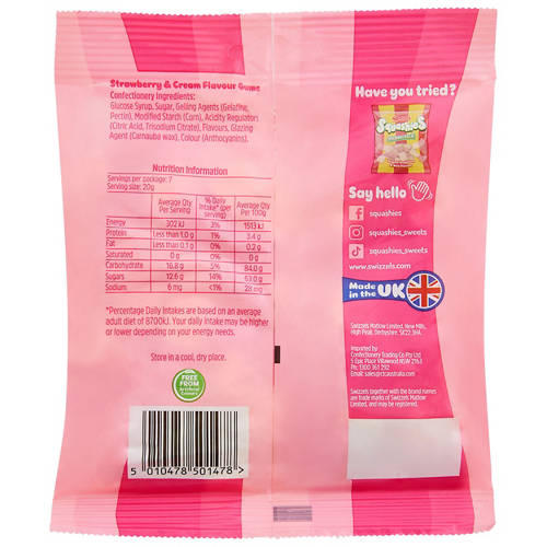 Front shot 2, Squashies Strawberries & Cream 140g