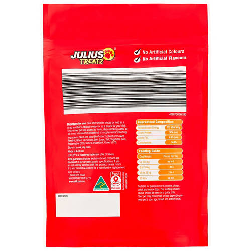 Front shot 2, Dog Treat Beef Straps 180g