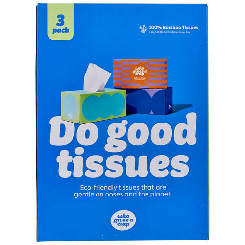 Front shot 3, Bamboo Facial Tissues Rectangle 3 x 140 Pack