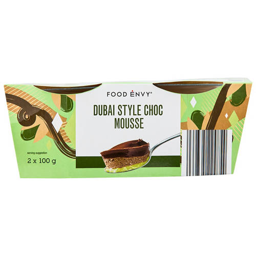 Front shot 2, Dubai Style Choc Mousse 2 Pack 100g